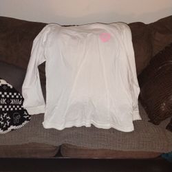 Victoria's Secret Pink White Long Sleeve Tshirt Xl