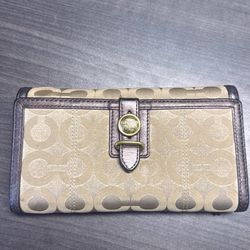 Coach Tri Fold Wallet with Check Book Holder