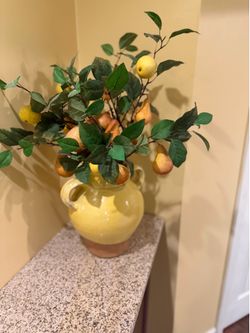 Decorative Fruit Arrangement in Ceramic Vase