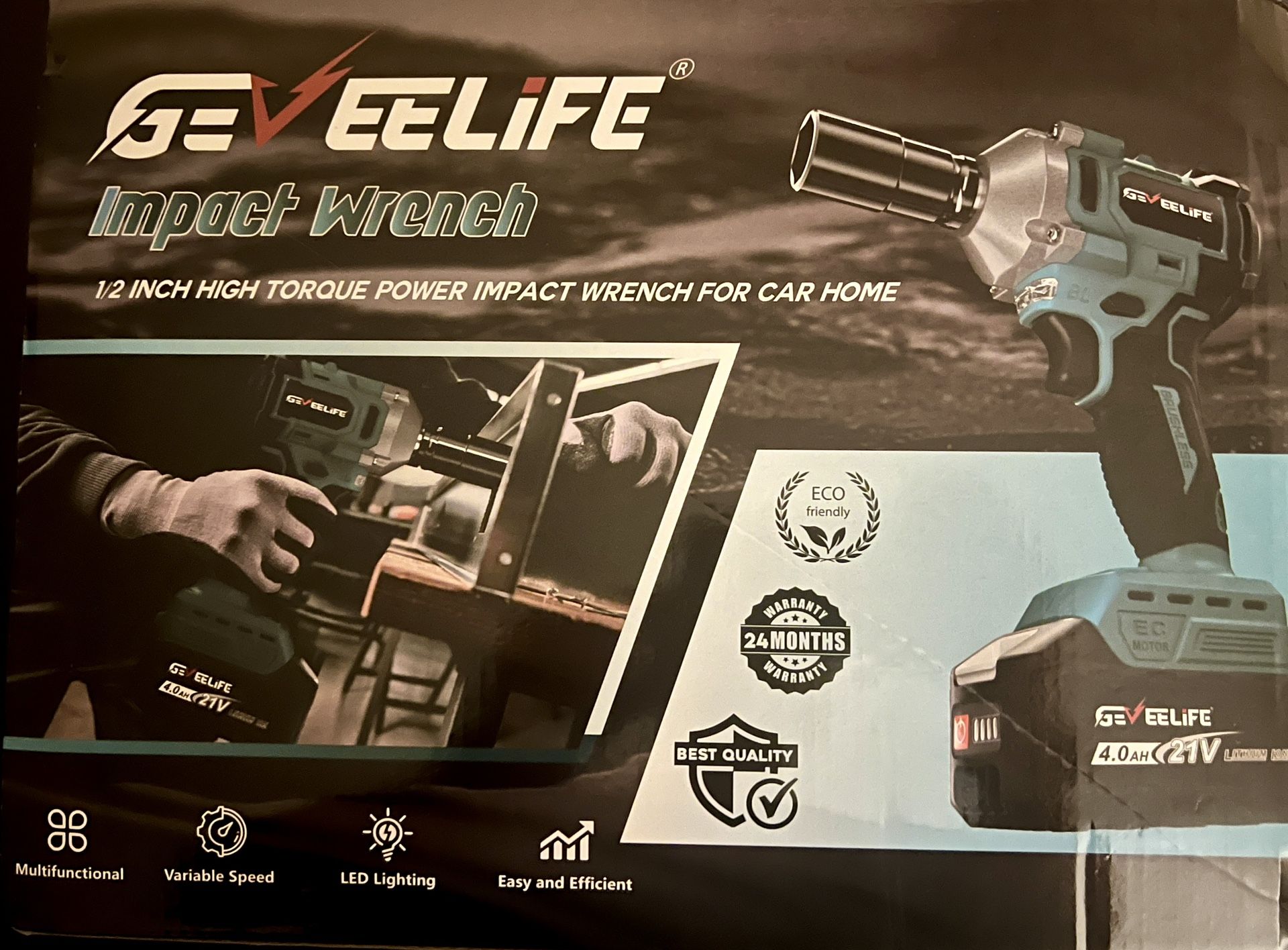 Llave de Impacto Inalámbrica GVE ELIFE 1/2” 21V 4.0Ah