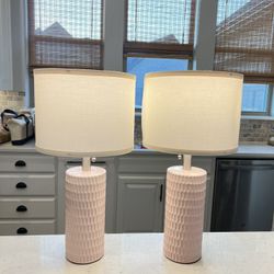 Brand New Set of Pink Ceramic Table Lamps