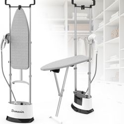 DVMASIN Standing Garment Steamer 1500w Professional Steamer for Clothes with Flat & Hanging Iron Options, Dry & 3-Stage Steam Ironing, 30s Fast Heat-u