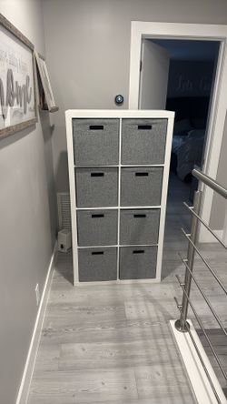 Storage Shelf With Bins