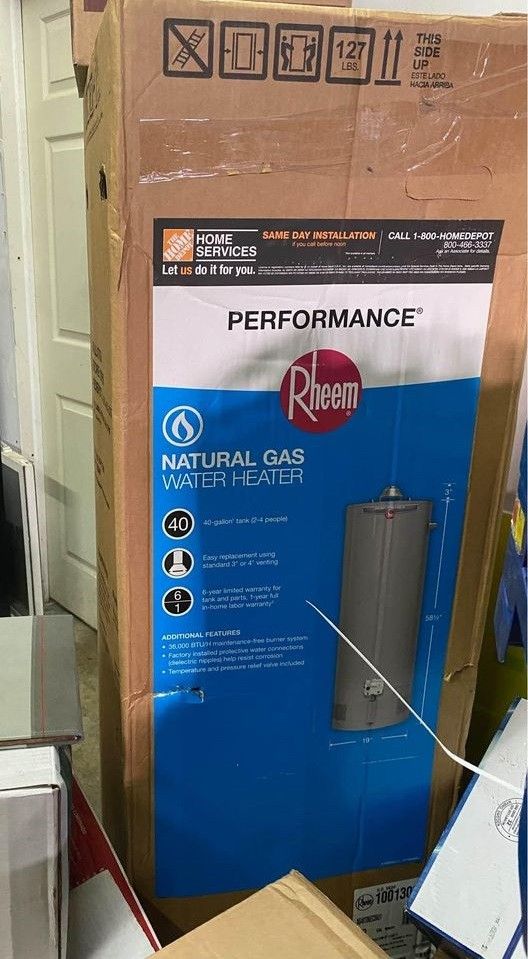 New 40 gal Gas Water Heater (installation included)