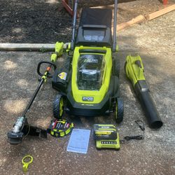 Ryobi 40 volt 20 inch Push Mower Blower String Trimmer Battery charger 280