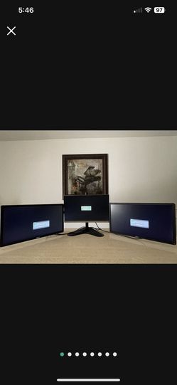 Three Monitors With Stand