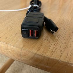Motorcycle USB Phone Charger , USB Adapter Dual Port QC 3.0, with Voltmeter & on/Off Switch& ,Fast Charging for Phone Tablet