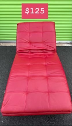 Red leather ottoman folding chair