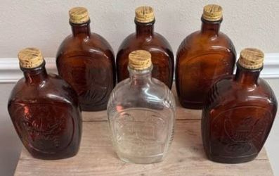 Vintage Syrup Bottles Historic Indian Head Mount Rushmore etc $20 for All