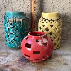 3 Ceramic Lanterns