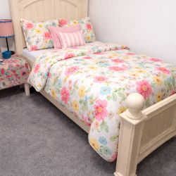 Twin Bed + Wooden Bed Frame 