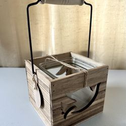 NEW - Wood Dove Candle Holder