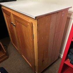 Wooden Storage Cabinet On wheels