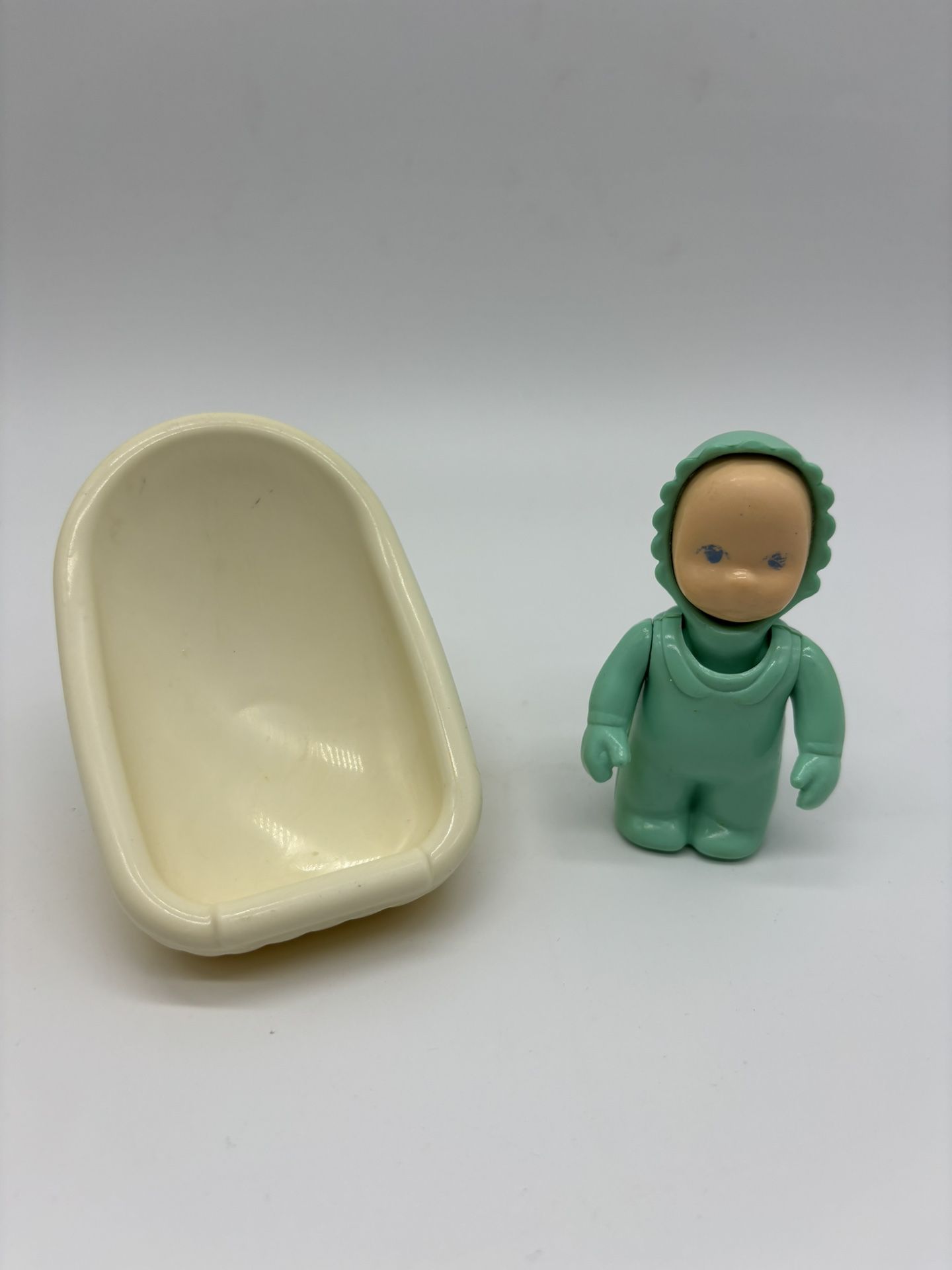 Vintage Little Tikes Dollhouse Baby Infant + Yellow Car Seat