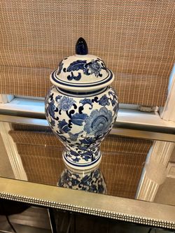 Blue and White Porcelain Ginger Jar
