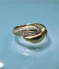 ❤️ Beautiful 18k Yellow Gold Ladies Freeform .36ct Diamond