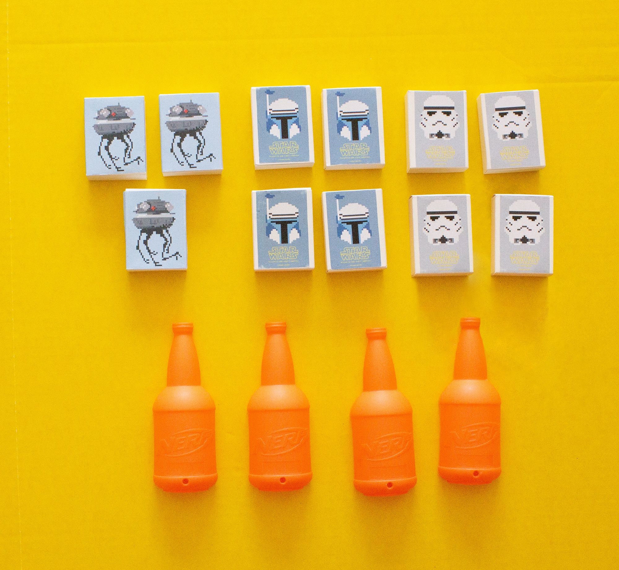 Nerf N-Strike Elite Bottle and Star Wars Box Targets for Toy Target Practice