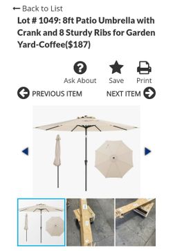 8ft patio umbrella/canopy