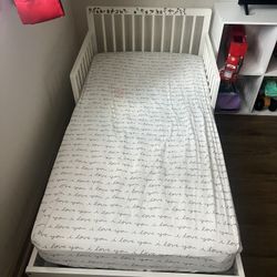 Toddler Bed & 6 Cube Shelf 