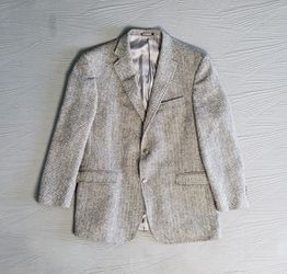 HART SCHAFFNER & MARX 1887 Men's Wool Tweed Blazer (44R) Gray {Made In USA}