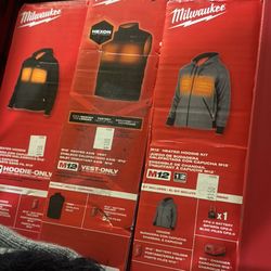 Milwaukee M12 Heated Hoodie Kit  $150-$200 Each 