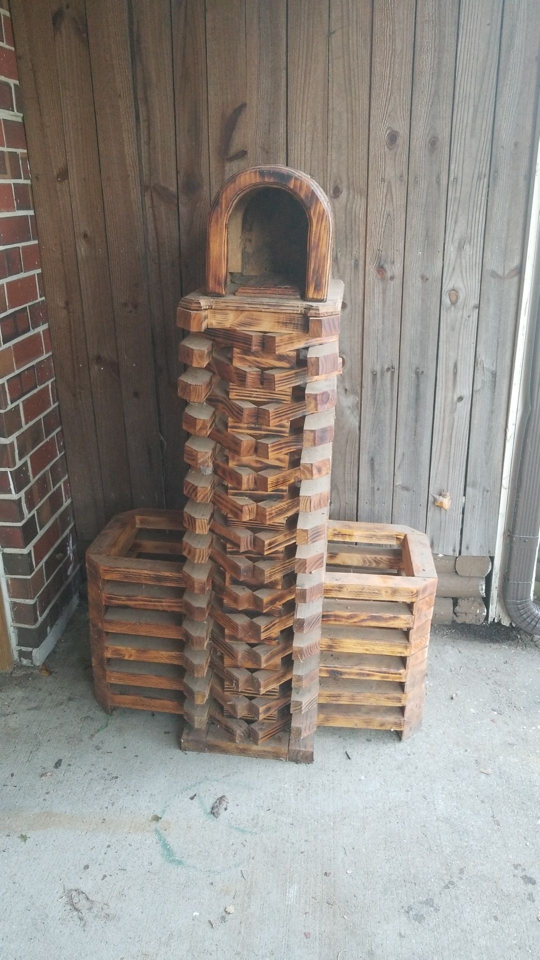 Wooden mailbox with planters