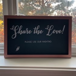 Pink Wedding Hashtag Sign 