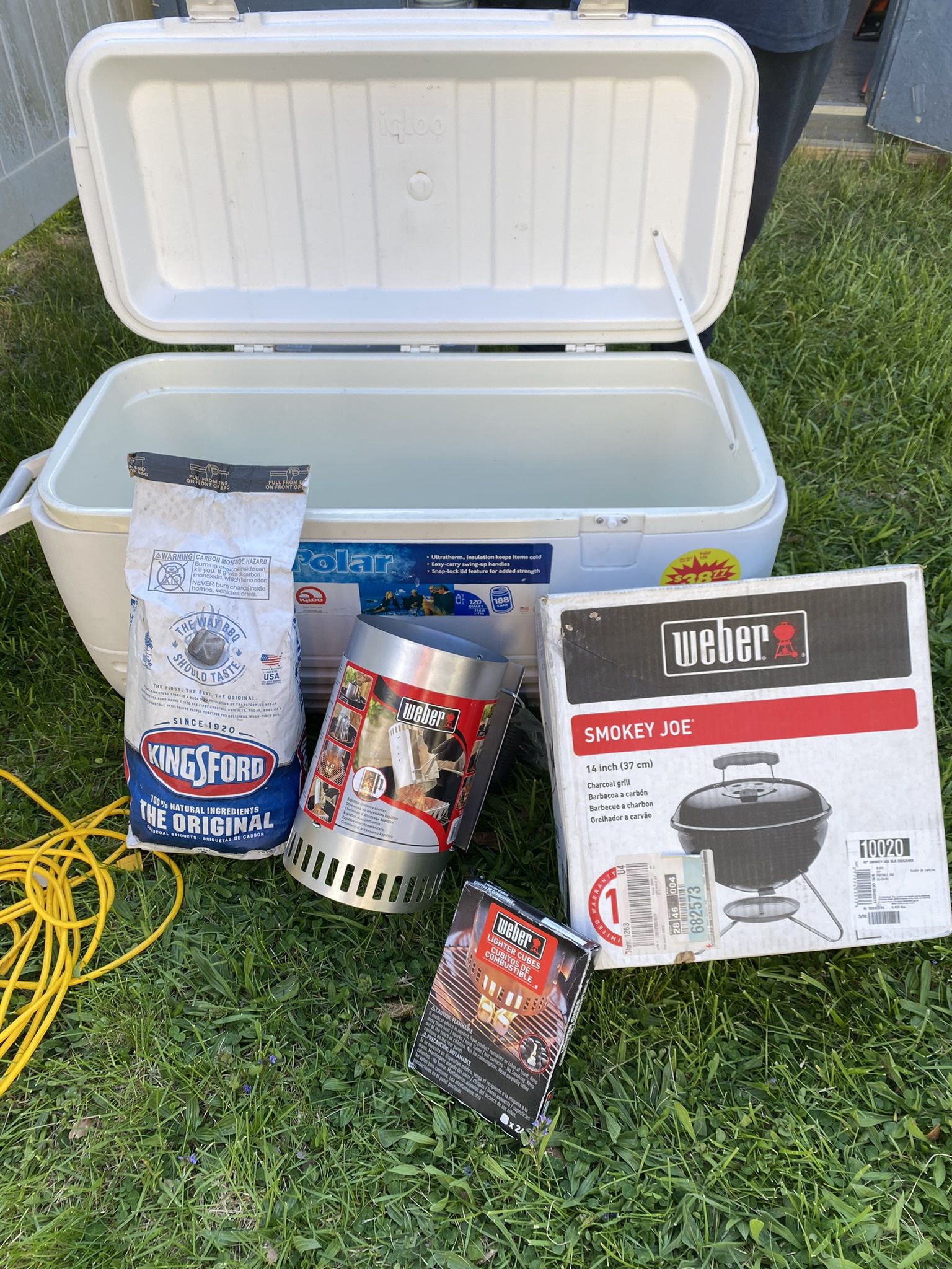 ALL For $45 - Camping / Fishing/outdoor Items - Grill/lighter Cubes/chimney - (Cooler Is Sold)