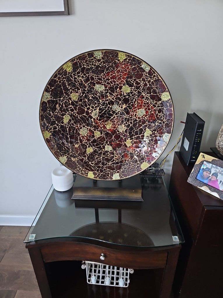 Decorative Glass Plate On Stand