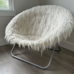 Ivory Faux-Fur Hang-a-Round Chair from Pottery Barn Teen