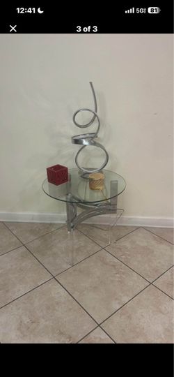 Mirrored TV Stand with Faux Diamond Accents