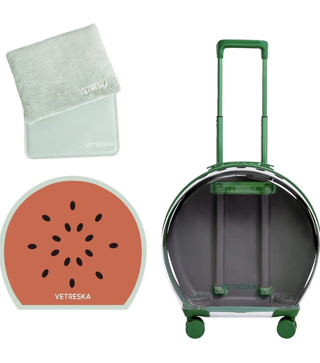 Vetreska Watermelon Pet Carrier with Cooling Mat And Pillow 