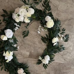 Eucalyptus And White And Pink Roses Wedding Garland 6ft