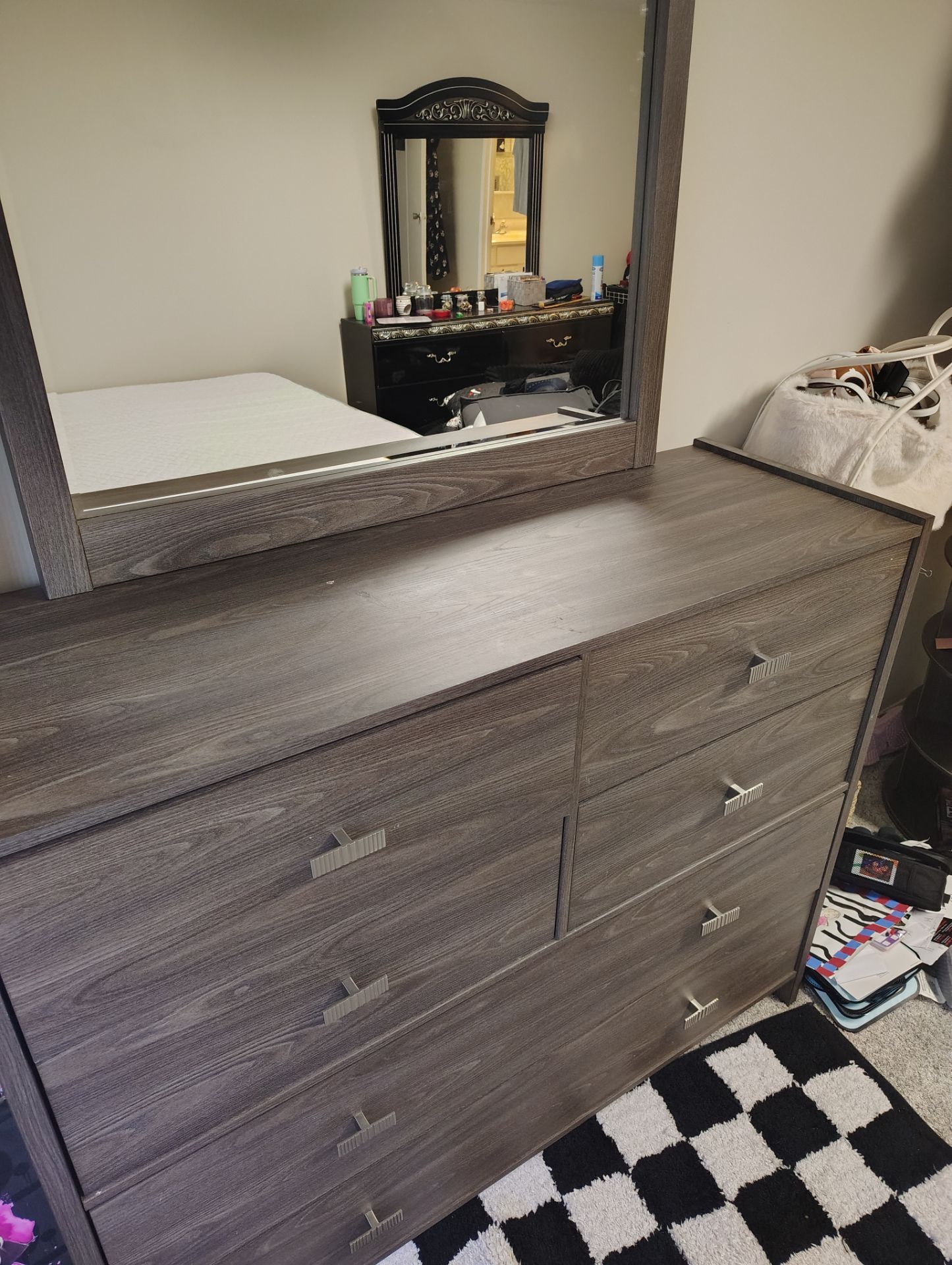 Wood Dresser plus Mirror and Nightstand