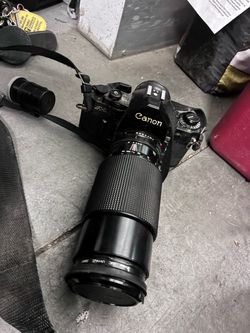Canon A-1 35mm Film Camera with Telephoto Lens