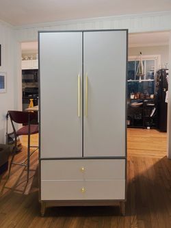 Modern Gray Armoire Wardrobe