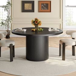 47 inch Round Dining Table ，Table Only ,Black