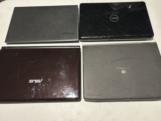 Lot of 4 Laptops for Parts or Repair - Lenovo, Dell, Asus, Gateway
