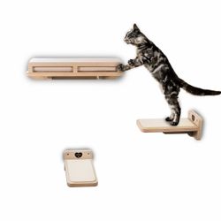 Purrfect Felines Wall-Mounted Cat Shelf Set