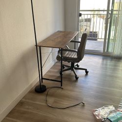 Desk , Lamp And Chair