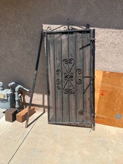 Wrought Iron Garden Gate with Scroll Design