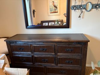 Wood Dresser with Metal Hardware