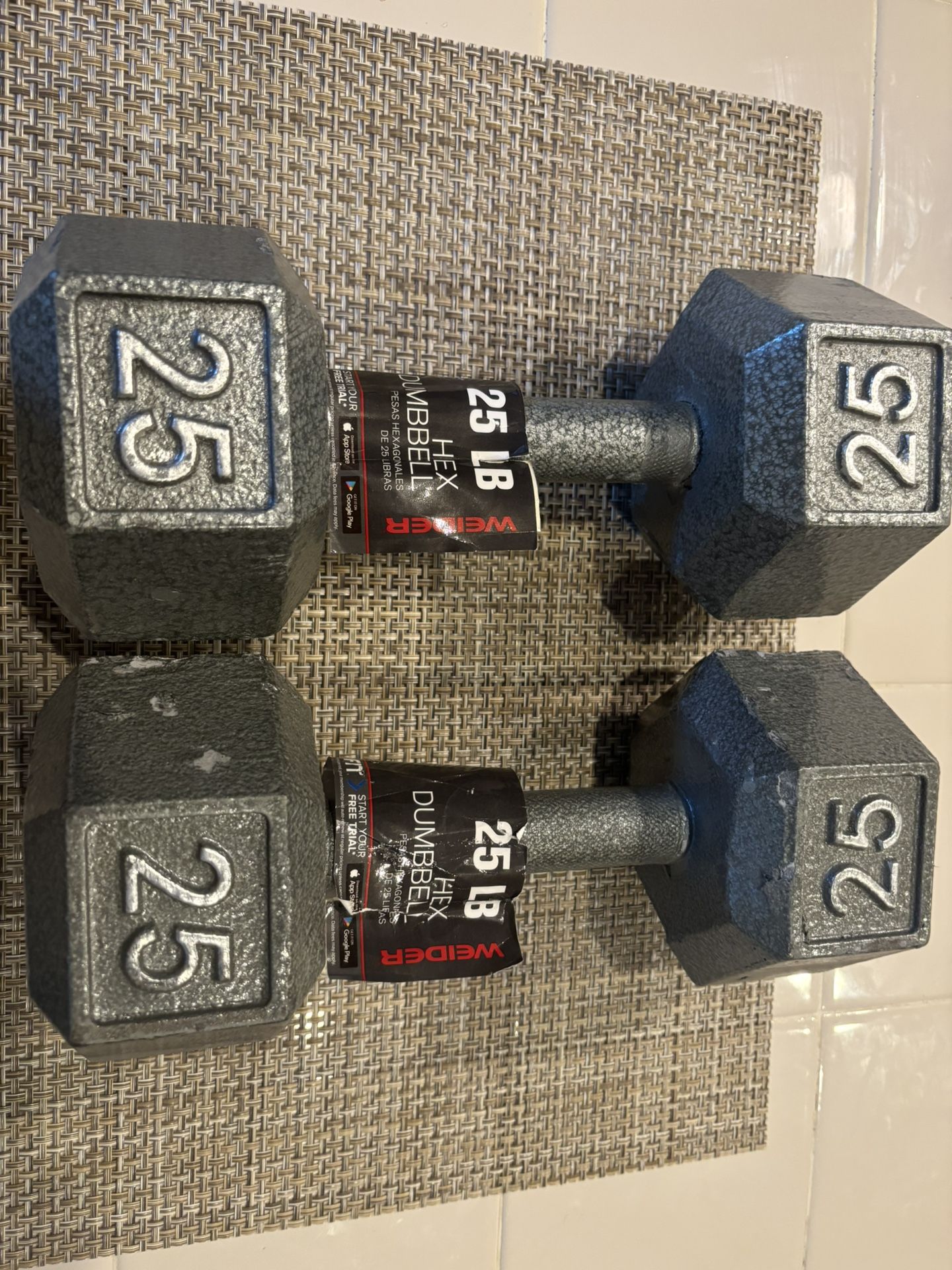 WEIDER WNHD2520 25LB HEX DUMBBELL, NEW