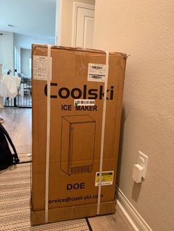 Coolski 15” Under Counter Ice Maker Machine, 130 Lbs/Day, 30 LBS Bin Auto-Cleaning, Built-in Freestanding Commercial Ice Maker for Outdoor Home Bar Re