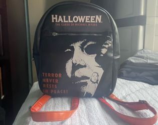 Halloween The Curse of Michael Myers 13’’ Mini Backpack Black & Orange Strap