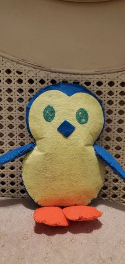 Handmade felt penguin plush