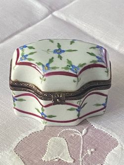 Limoges Porcelain Trinket Box with Floral Design
