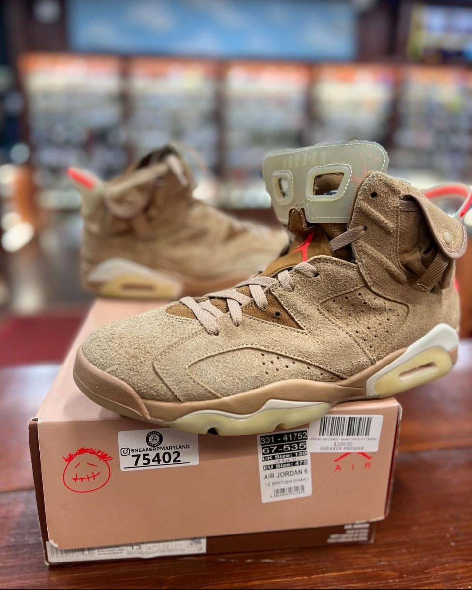 travis scoot 6s khaki