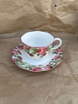 vintage nikko fine tableware rose pattern cup and saucer