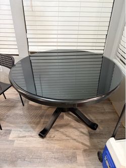 Black round table